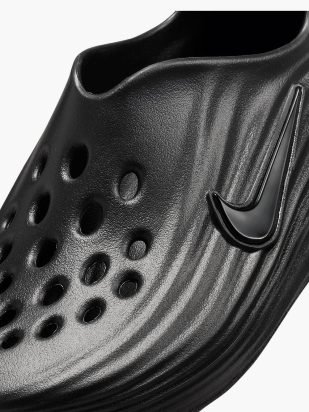 Nike Reactx Rejuvens Black Ventilated Foam Clog w/Gloss Swoosh Size 7W/6M New - Picture 7 of 16